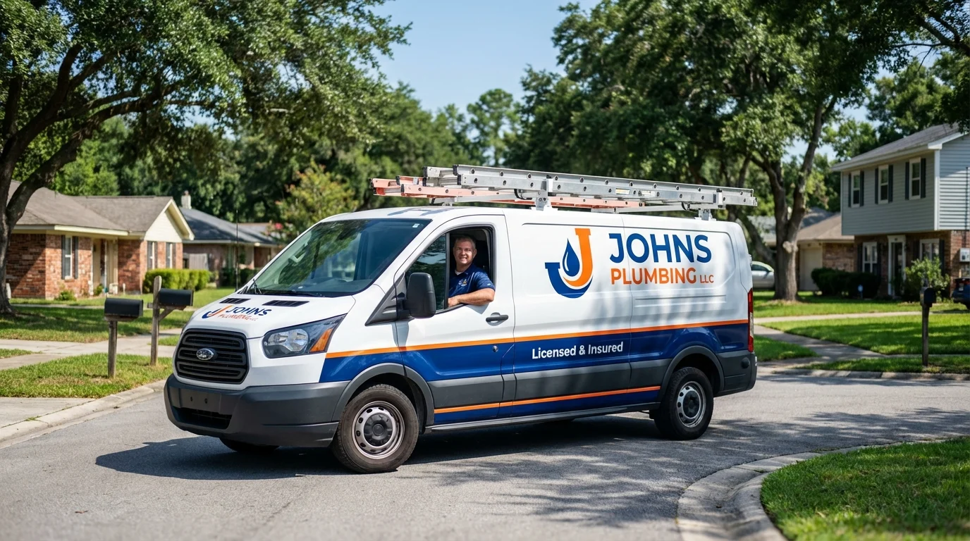 Johns Plumbing LLC service van in Frazeysburg, OH